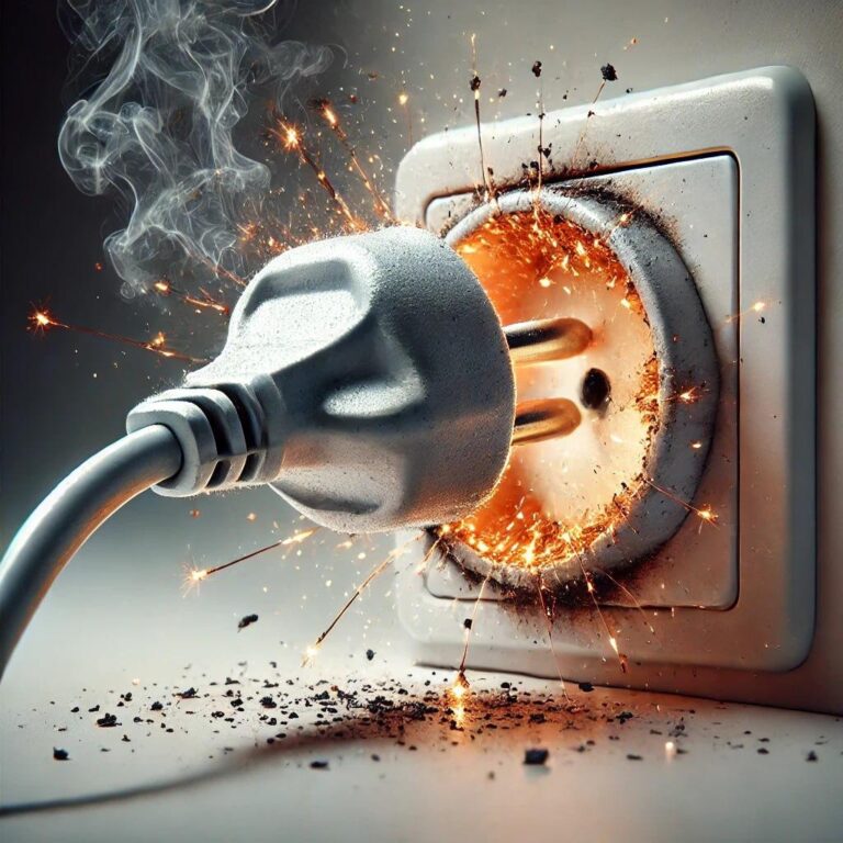 SCHUKO Stecker Funken + Qualm