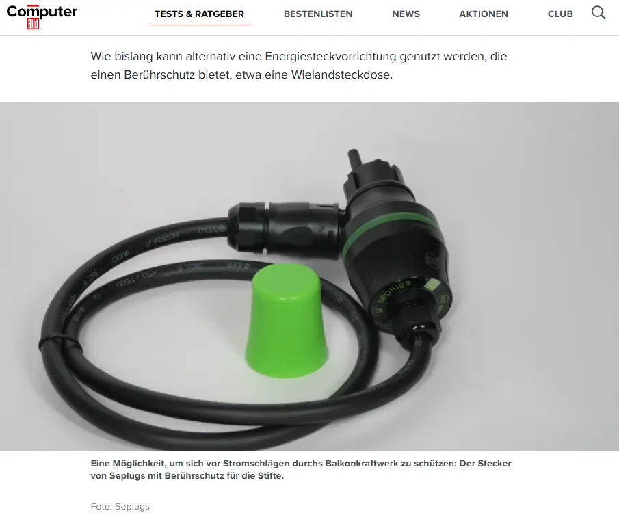 seplugs-Computerbild 2026 Die neue VDE‑Norm definiert klare Leistungsgrenzen für Balkonkraftwerke. Seplugs betont: Normgerechte Sicherheit und geprüfte Anschlüsse sind entscheidend für den sicheren Betrieb.